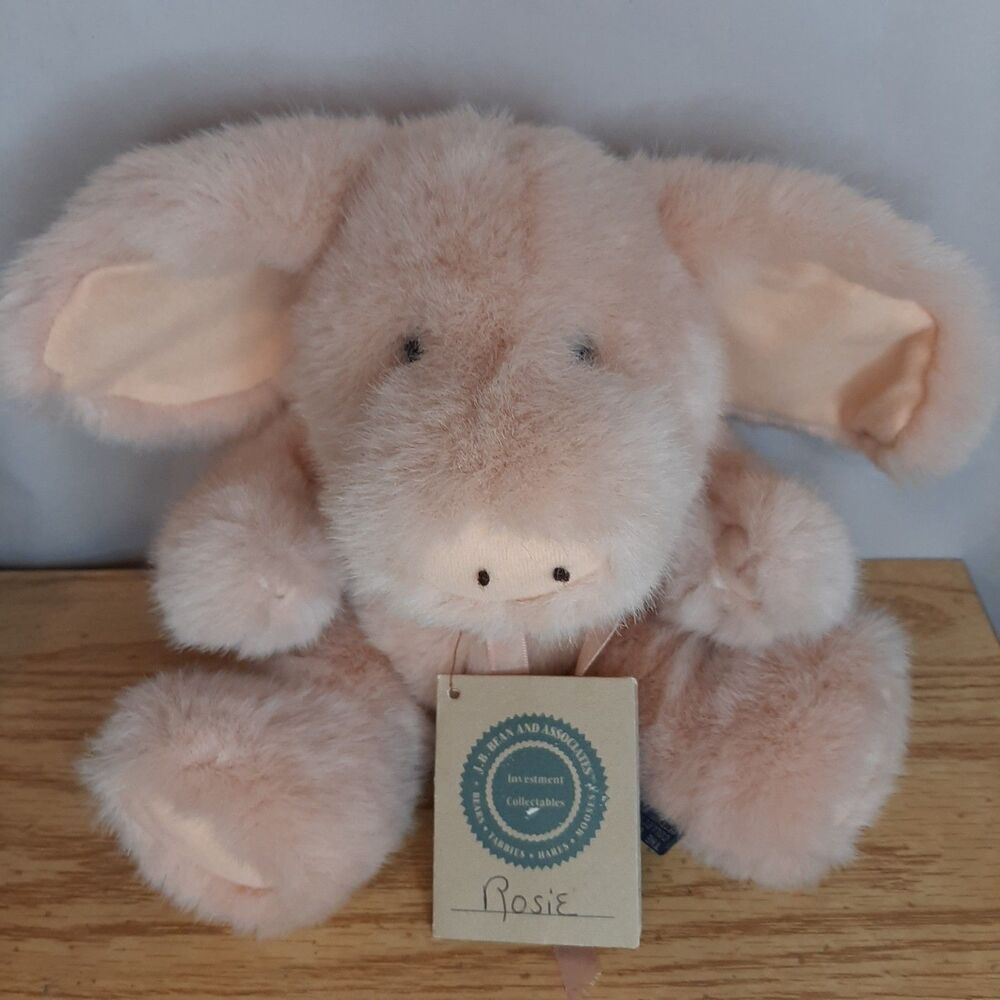 Boyds Bears Rosie O'Pigg J.B.Bean Jointed 12" Pig Plush with Tag 1985-1996
